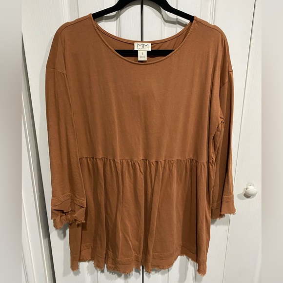 Mimi maternity flowy brown top - Picture 1 of 3